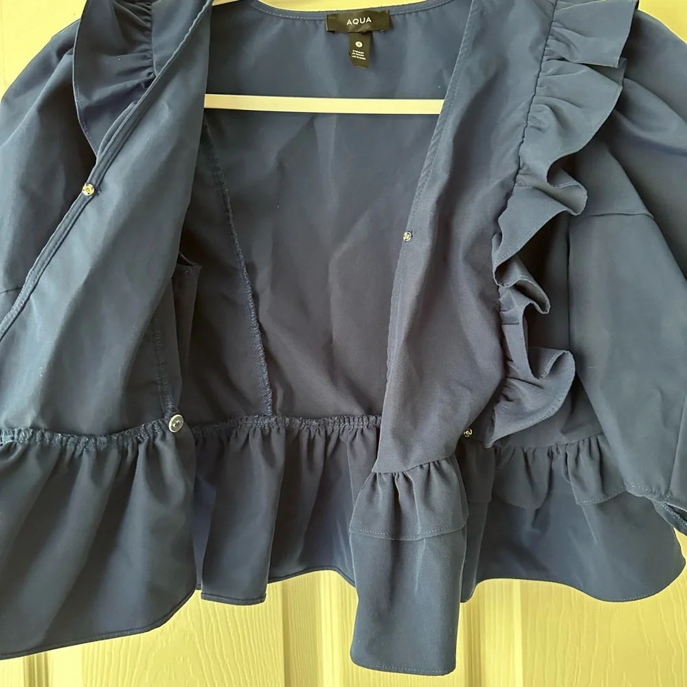 Women’s Aqua top size small navy blue - Picture 4 of 6